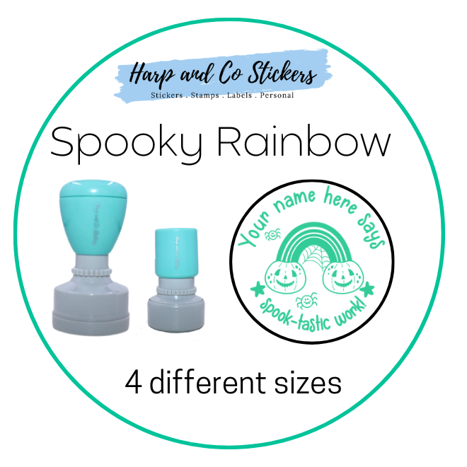 Personalised Merit Stamp - Spooky Rainbow
