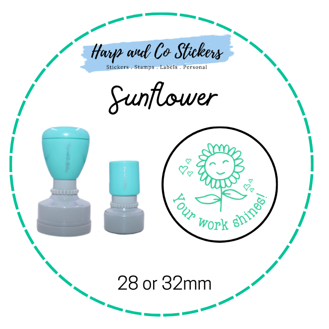 28 or 32mm Round Stamp -Sunflower