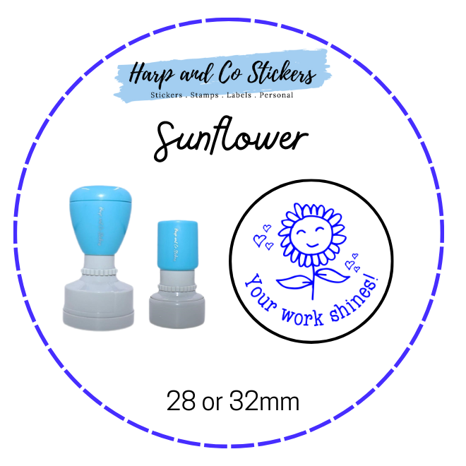 28 or 32mm Round Stamp -Sunflower