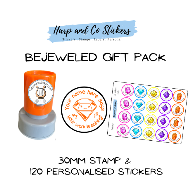 Gift Pack 30mm Stamp + 120 Stickers - Bejeweled