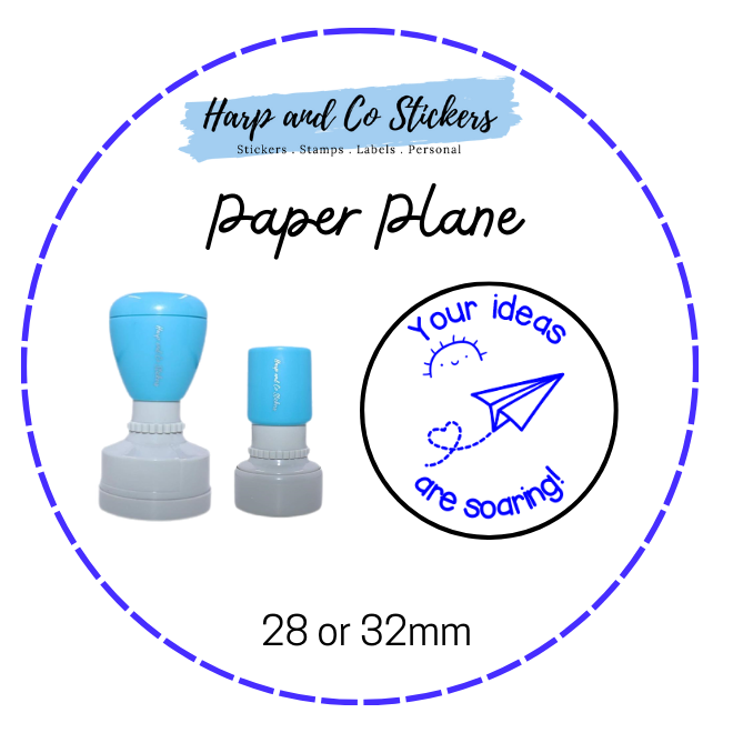 28 or 32mm Round Stamp - Paper Plane
