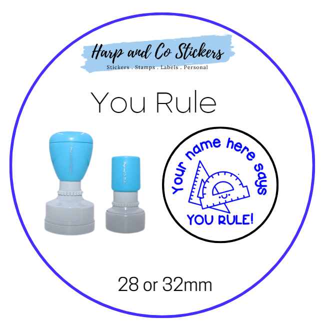28 or 32mm Personalised Merit Stamp - You Rule