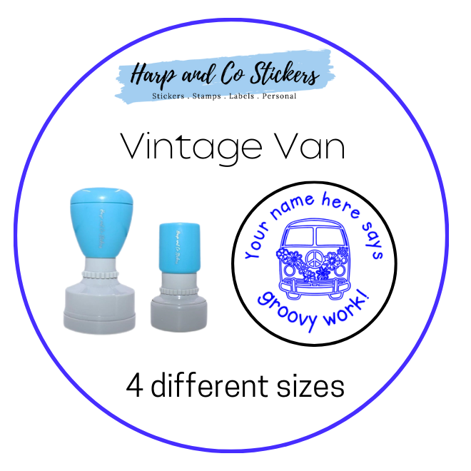 Personalised Merit Stamp - Vintage Van