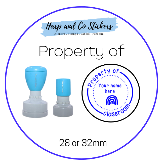28 or 32mm Personalised Merit Stamp - Property of