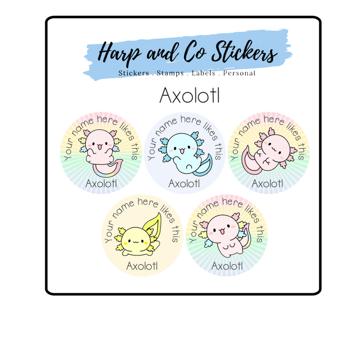 Personalised stickers - Axolotl