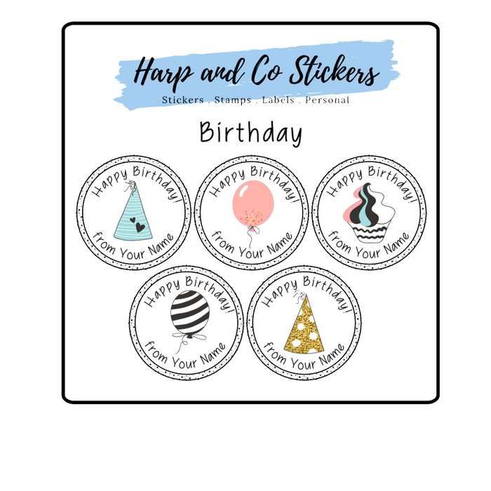 Personalised stickers - Birthday