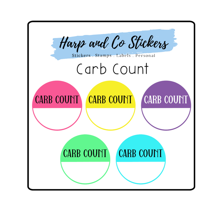 Laminate Vinyl Carb Count Stickers