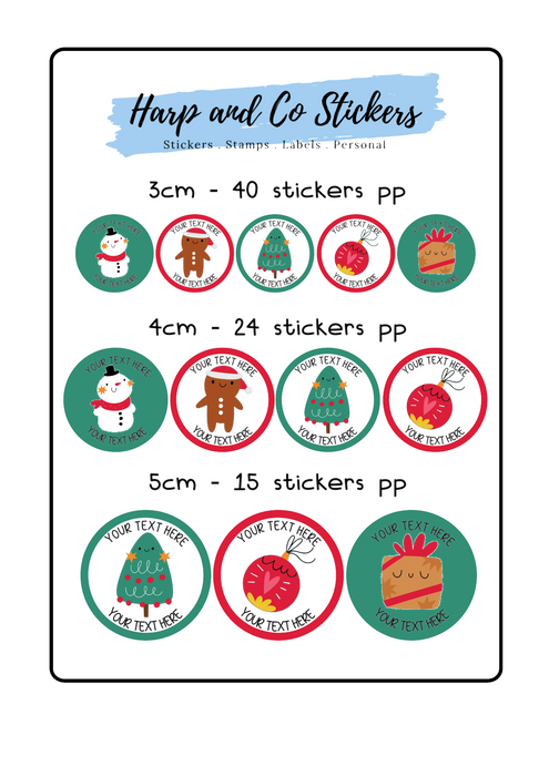 Personalised stickers - Christmas Cuties
