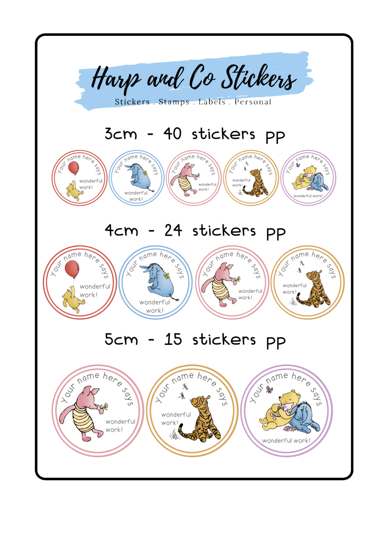 Pooh Sticker Design Classic Pooh — Harp & Co Stickers