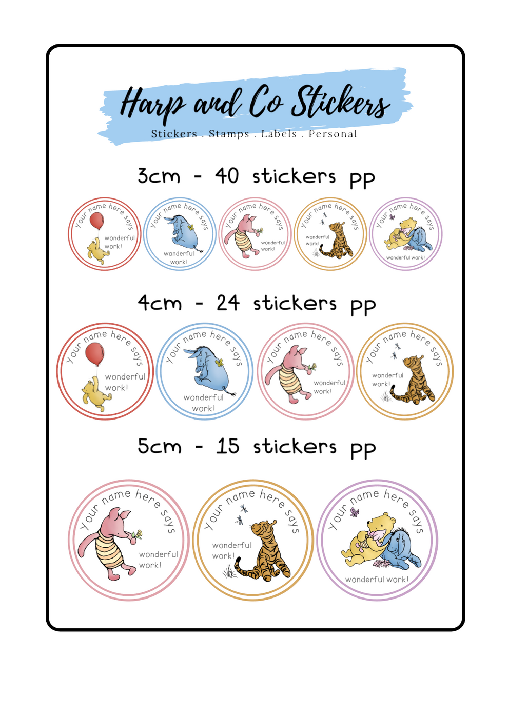 Classic Pooh — Harp & Co Stickers