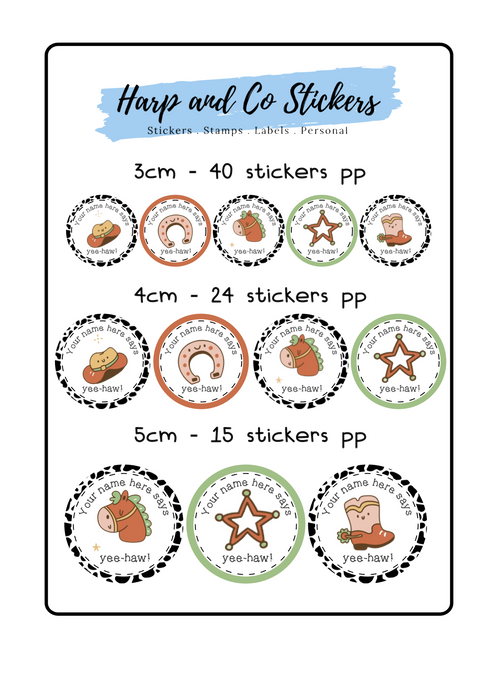 Personalised stickers - Cowboy