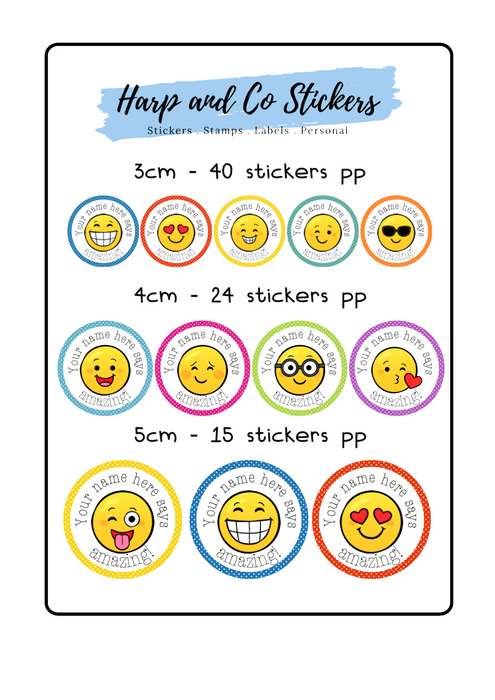 Personalised stickers - Cute Emoji