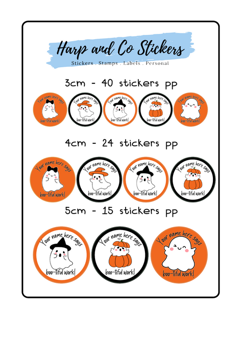 Personalised stickers - Cute Ghosts