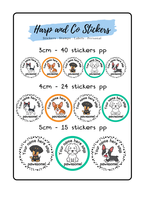 Personalised stickers - Dogs