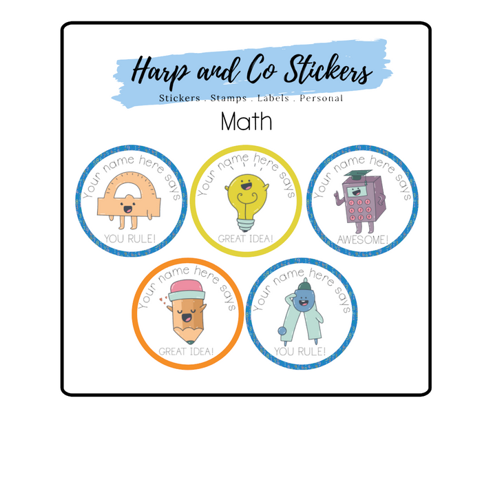 Personalised stickers - Math