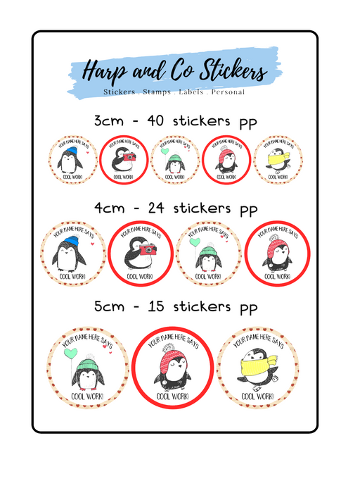 Personalised stickers - Penguins