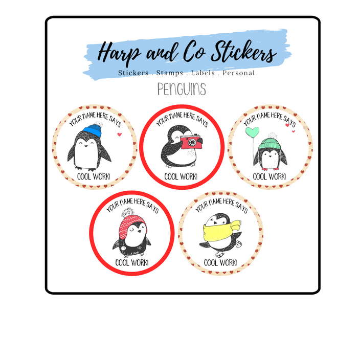 Personalised stickers - Penguins