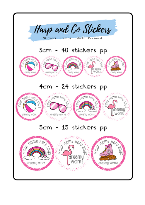 Personalised stickers - Pink
