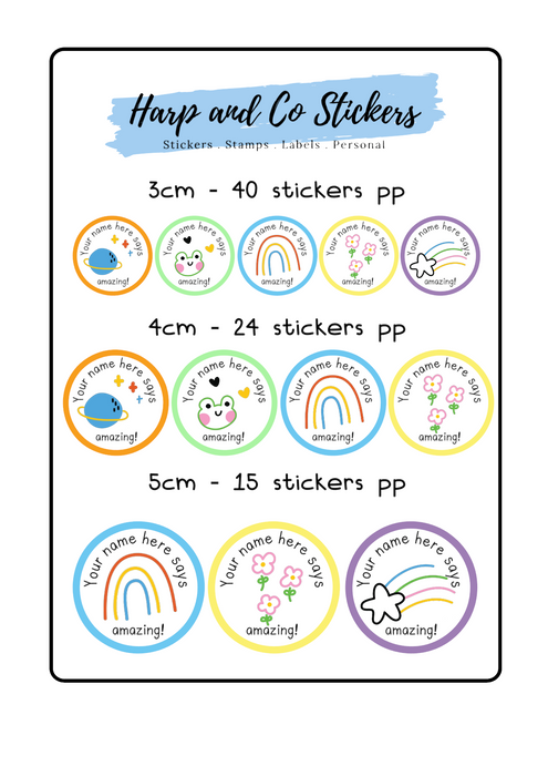 Personalised stickers - Rainbow Friends