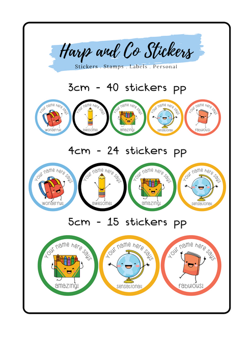 Personalised stickers - School Stuff