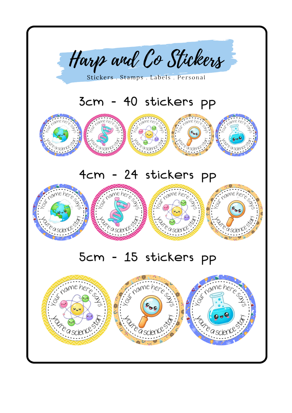 Science Star — Harp & Co Stickers