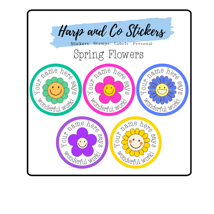 Personalised stickers - Spring Flower