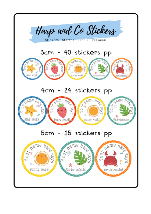 Personalised stickers - Summer Days