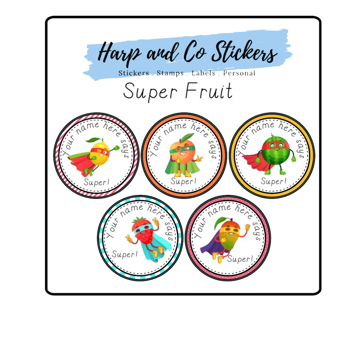Personalised stickers - Super Fruits