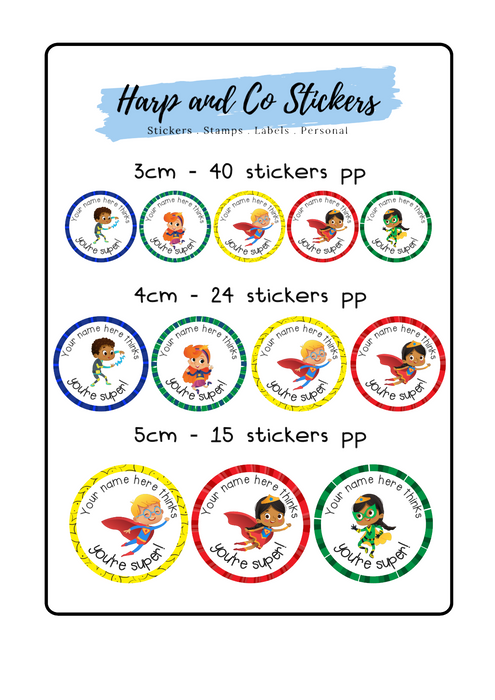 Personalised stickers - Super Kids