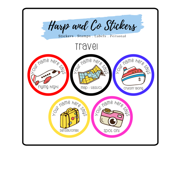 Personalised stickers - Travel