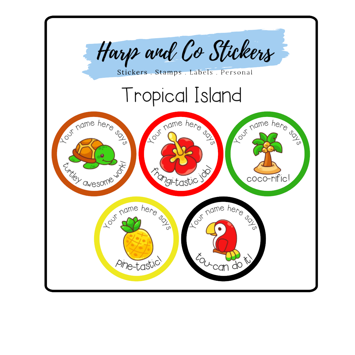 Tropical Island — Harp & Co Stickers