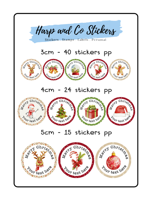 Personalised stickers - Vintage Christmas