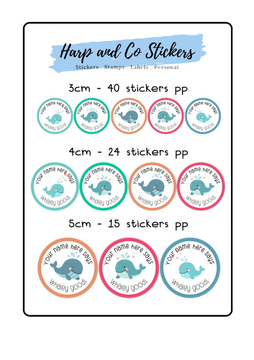 Personalised stickers - Whales