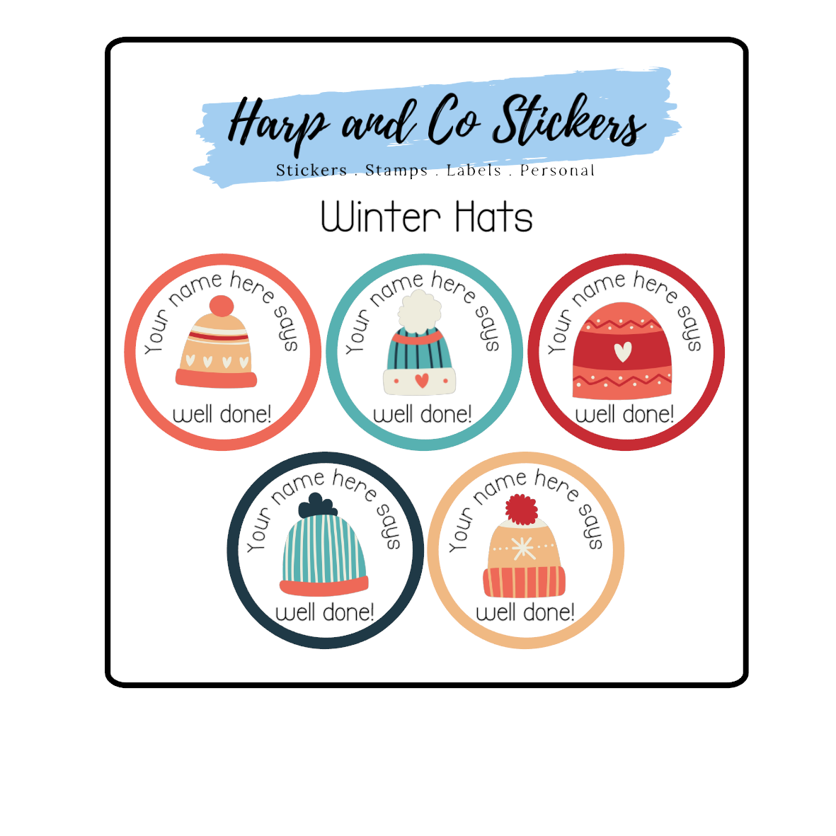 Winter Hats — Harp & Co Stickers