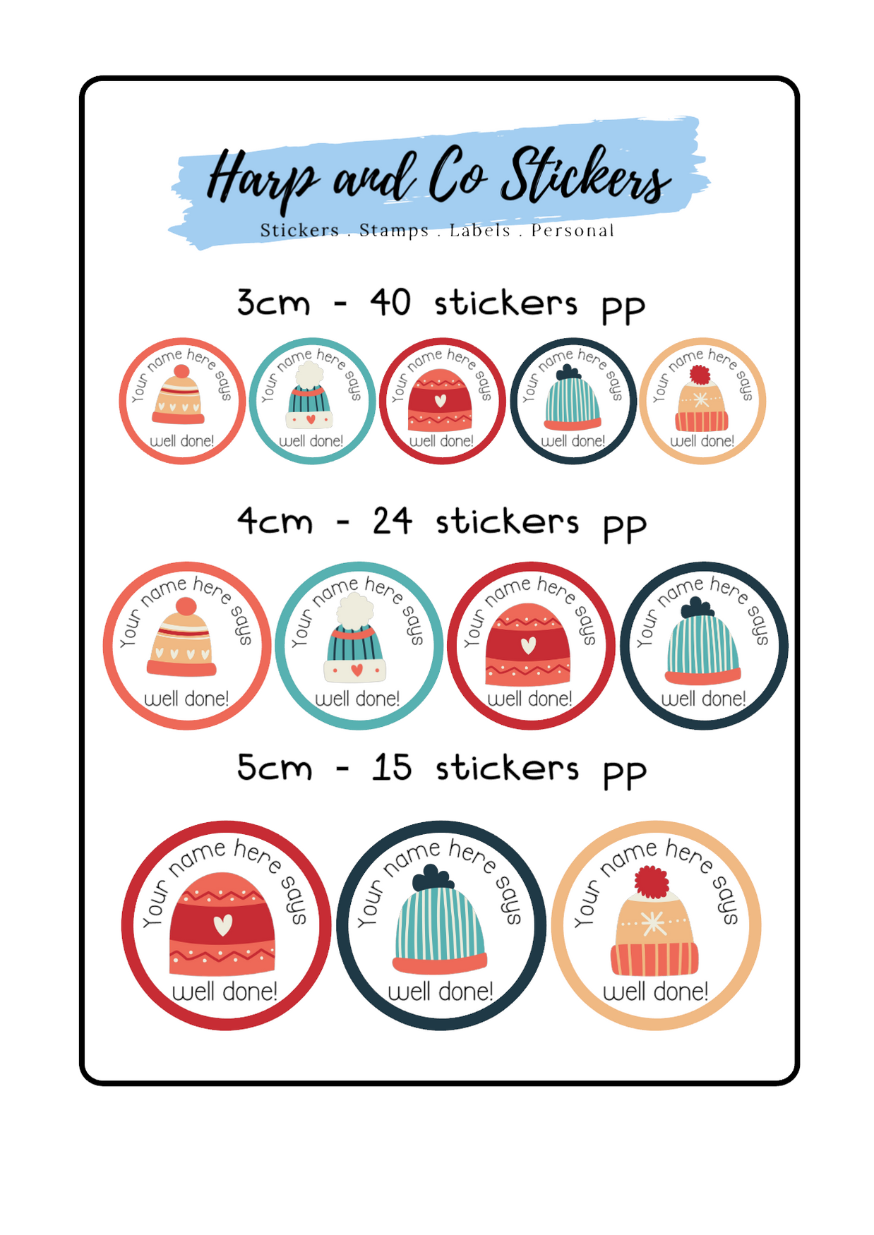 Winter Hats — Harp & Co Stickers
