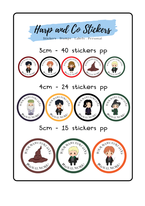 Personalised stickers - Wizards