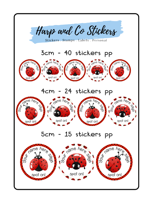 Personalised stickers - Lady Bug