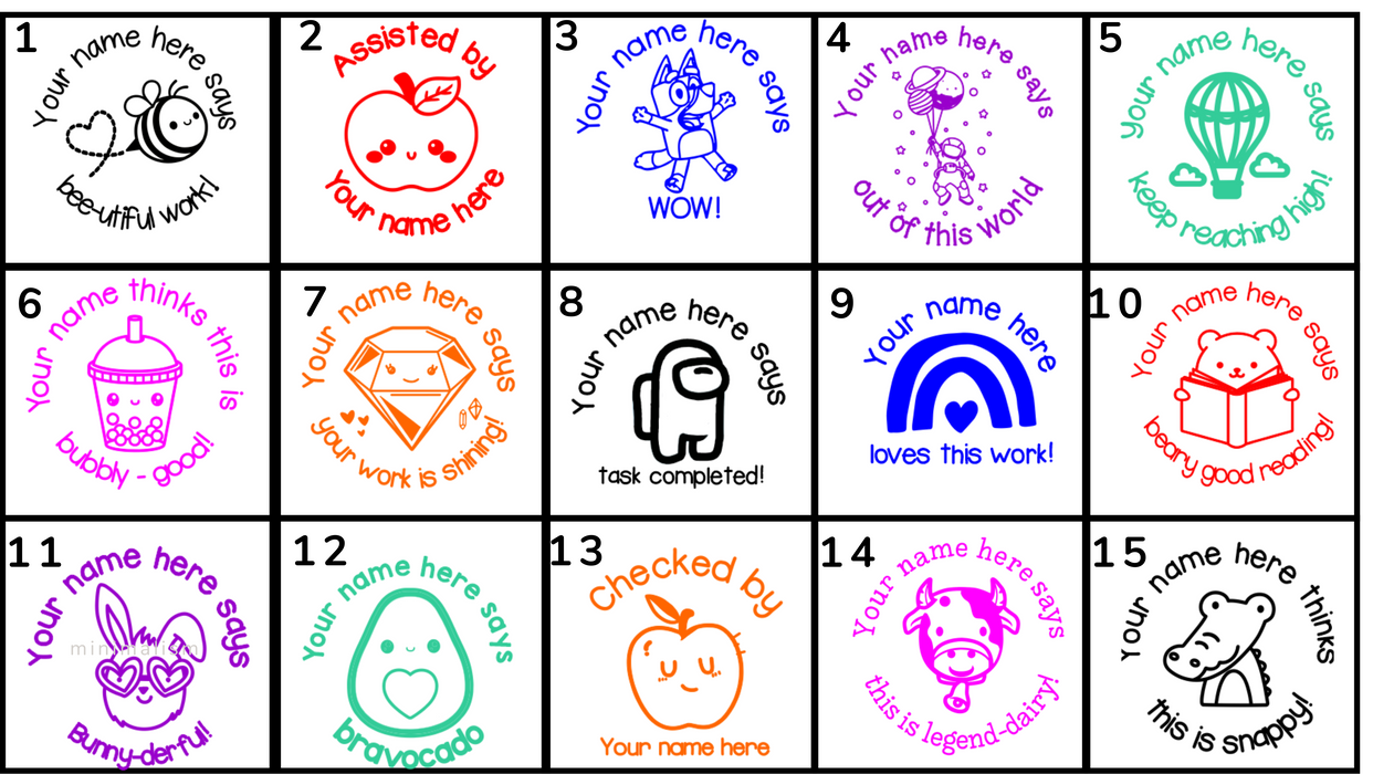 CLEARANCE - 35 or 42mm Personalised Stamp