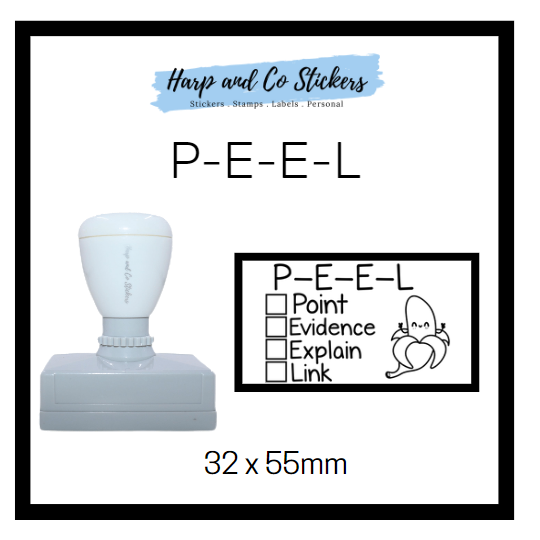 Rectangle 32 x 55mm stamp - P-E-E-L Checklist