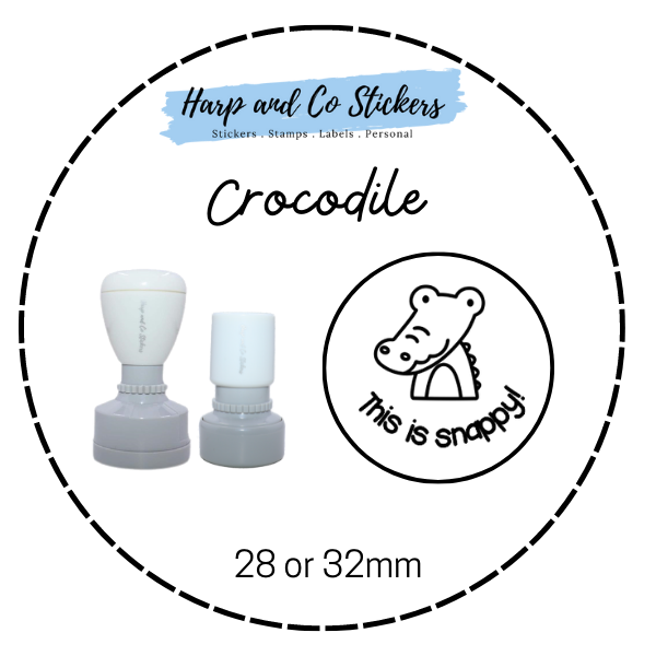 28 or 32mm Round Stamp - Crocodile