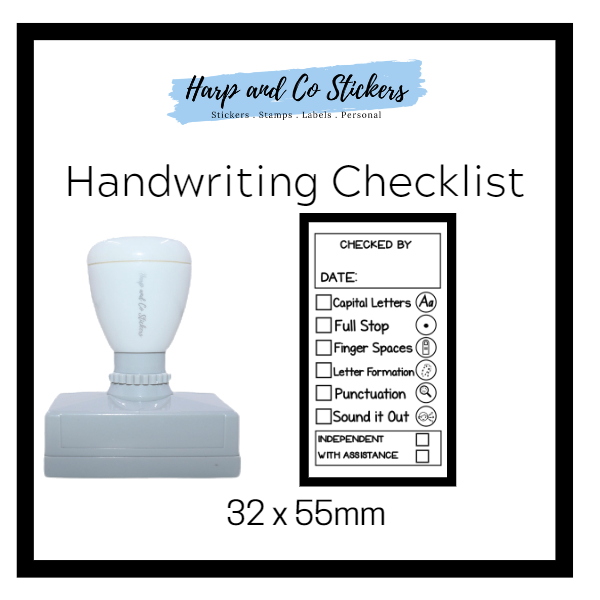 Rectangle 32 x 55mm stamp - Handwriting Checklist