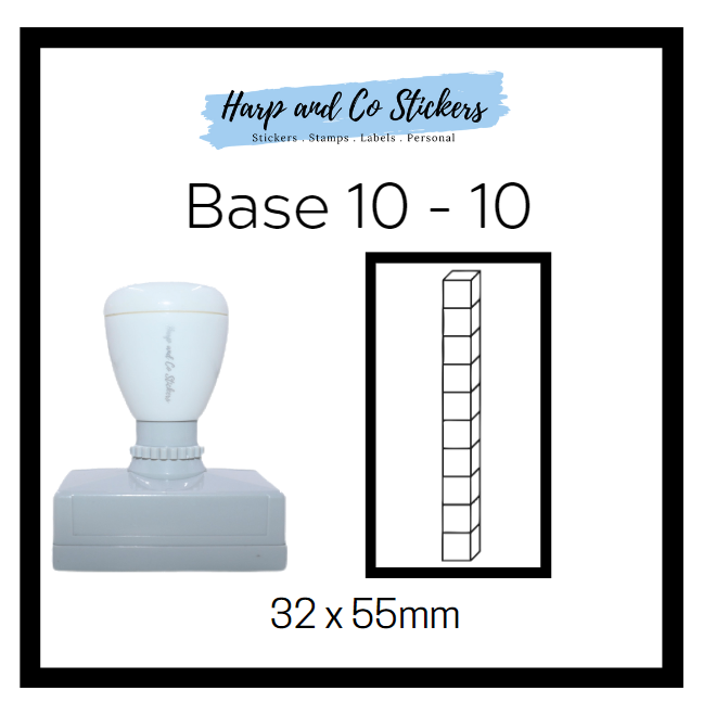 Rectangle 32 x 55mm stamp - Base 10 - 10
