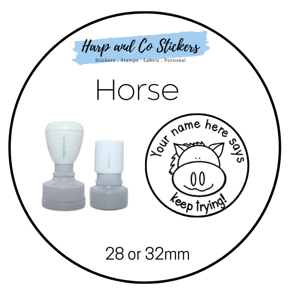 28 or 32mm Personalised Merit Stamp - Horse
