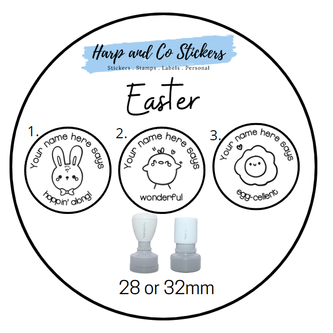 28 or 32mm Personalised Stamp Bundle - 3 Easter Stamps