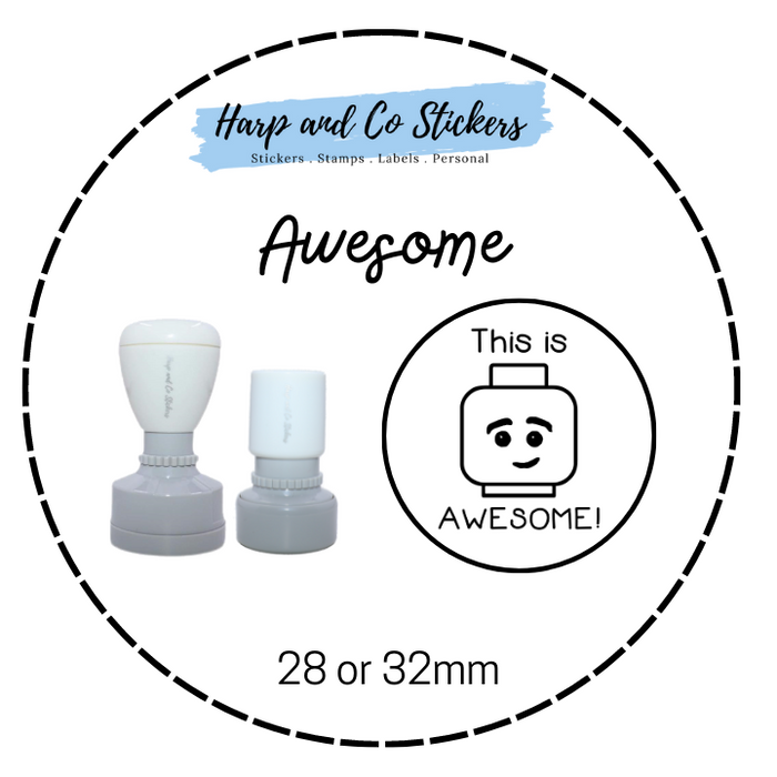 28 or 32mm Round Stamp - Awesome