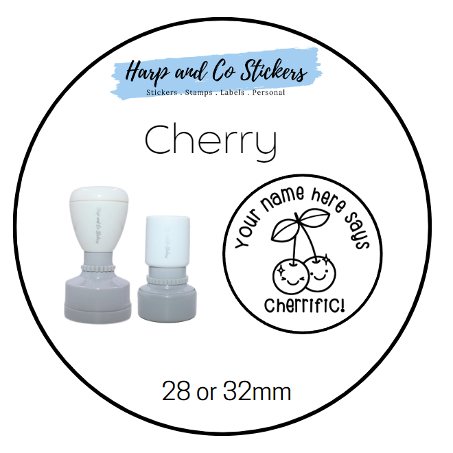 28 or 32mm Personalised Merit Stamp - Cherry