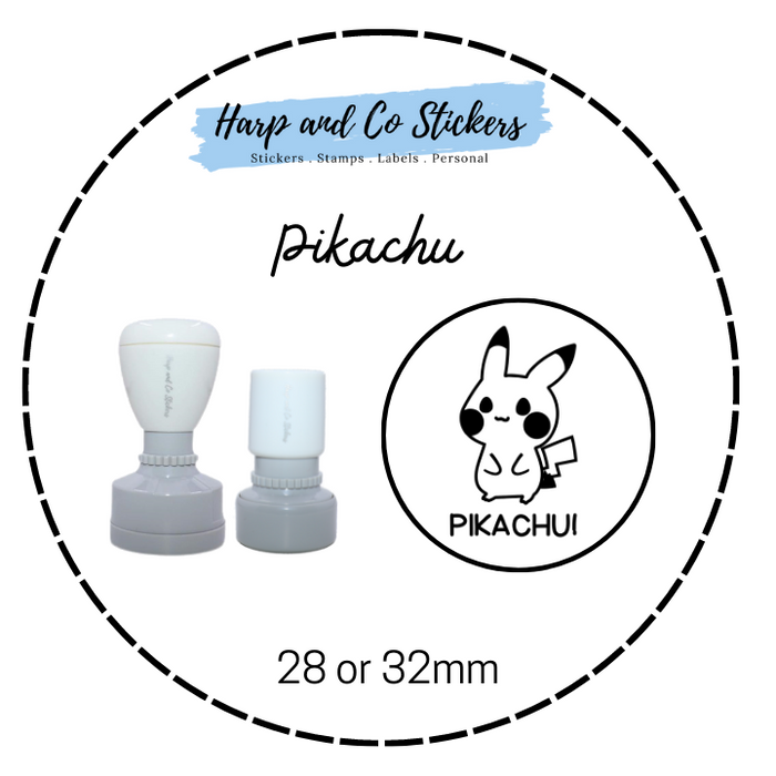 28 or 32mm Round Stamp - Pikachu