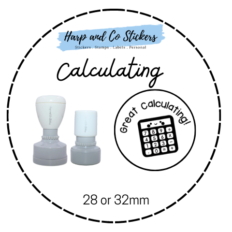 28 or 32mm Round Stamp - Great Calculating
