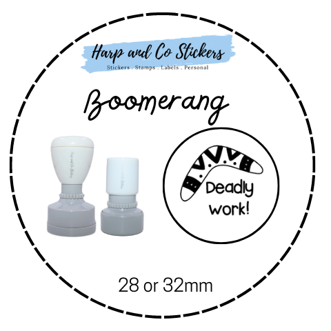 28 or 32mm Round Stamp - Boomerang