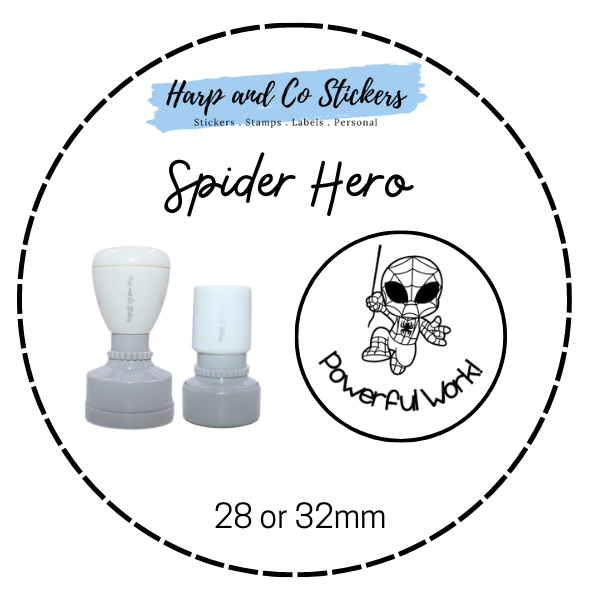 28 or 32mm Round Stamp - Spider Hero